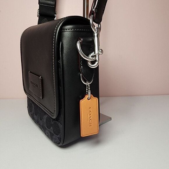 NWT Coach CO916 Lucas Crossbody In Signature Denim Black - Picture 2 of 10